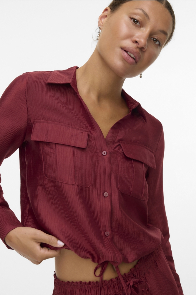 VMTOMA LS TIE SHIRT WVN 10329452 SYRAH